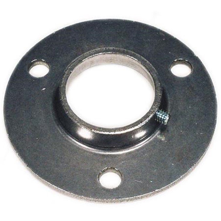 Extra Heavy Steel Flat Base Flange with 3 Mounting Holes and Set Screw for 1-1/2" Pipe 1626
