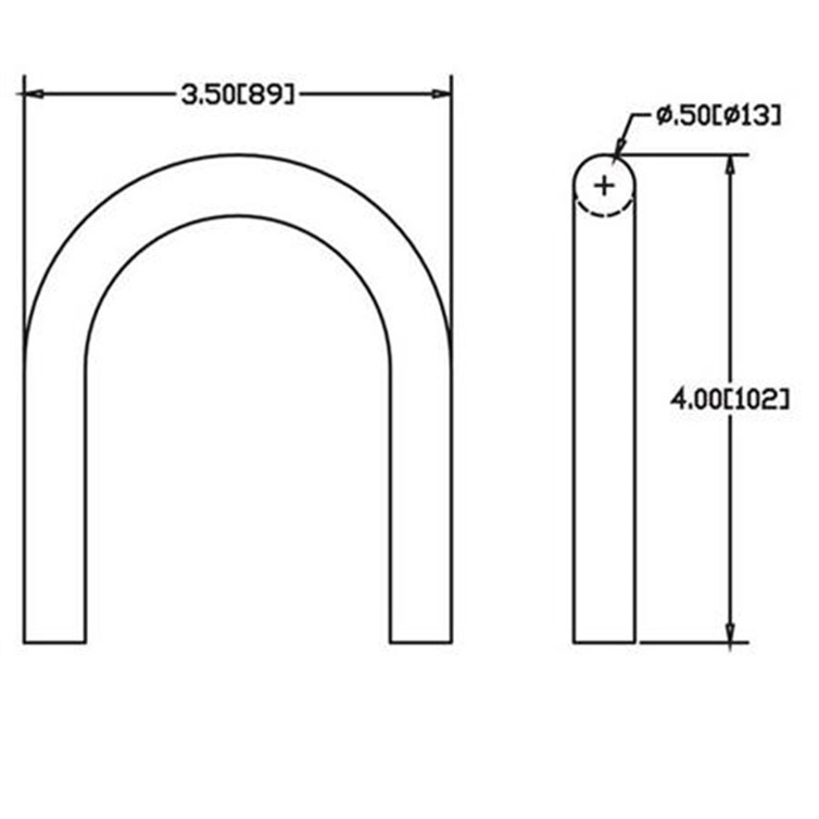 Stainless Steel U-Bend with 3.50" Diameter 4322