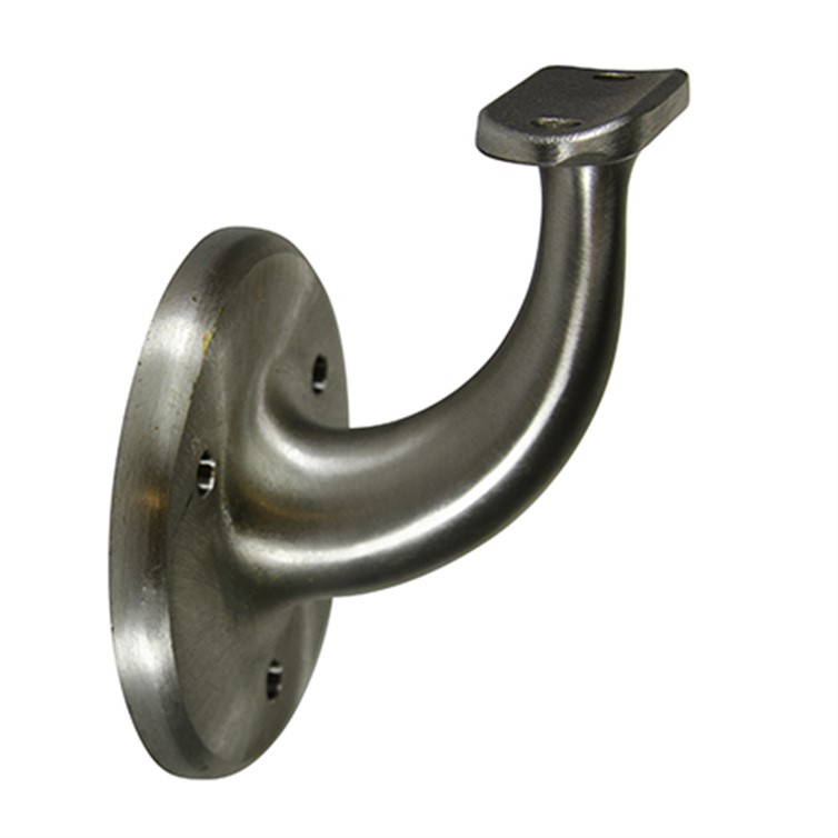 Satin Stainless Style U Wall Mount Handrail Bracket with Three Mounting Holes, 2-1/2" Projection 1733-2