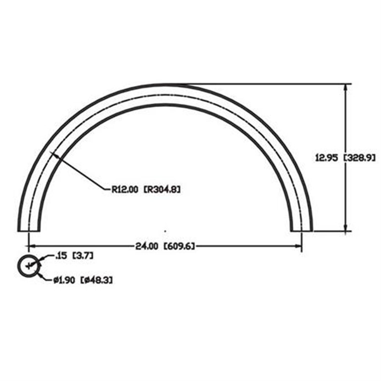 Steel Flush-Weld 180? Elbow with 11.05" Inside Radius for 1-1/2" Pipe 9312