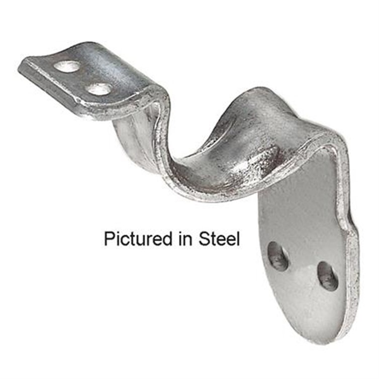304 Stainless Steel Style C Wall Mount Handrail Bracket with Two Mounting Holes, 2-1/2" Projection 3494