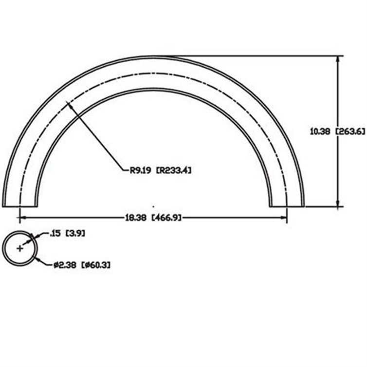 Steel Flush-Weld 180? Elbow with 8" Inside Radius for 2" Pipe 8112