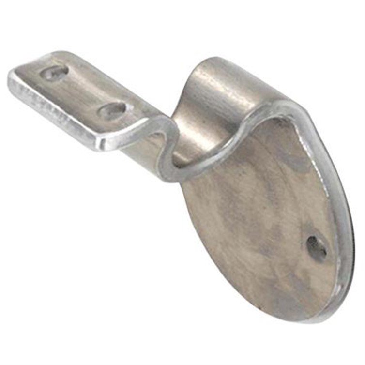 Satin Aluminum 1/4" Round Saddle Wall Mount Handrail Bracket with Two Mounting Holes 1941R.4