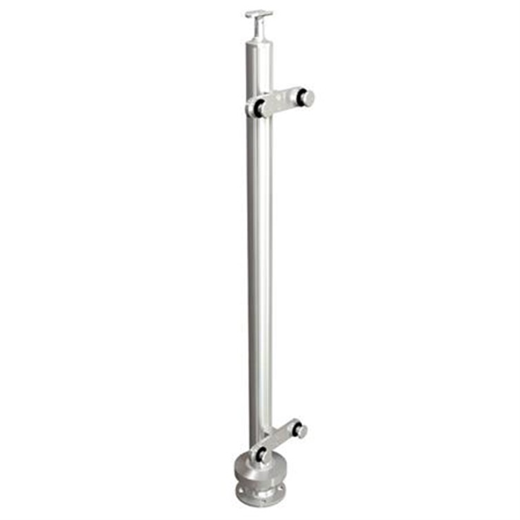 Brushed Stainless Steel Legato Round Mid Post with Double Flat Arm, Surface Mount LG31942DMSM.4