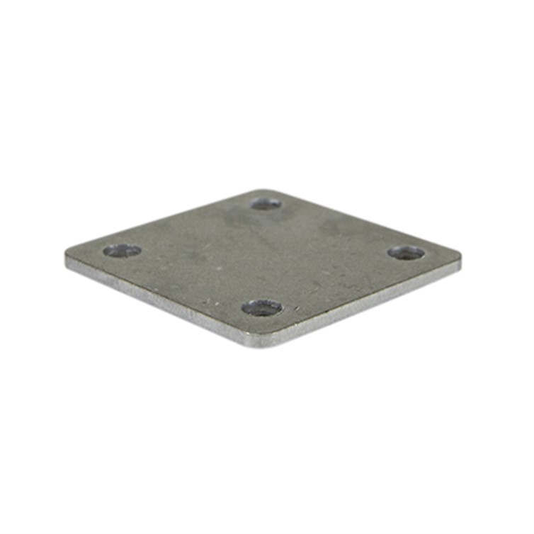 Steel Plate, 3.375" Square Base with Radius Corners and Four Holes D324H