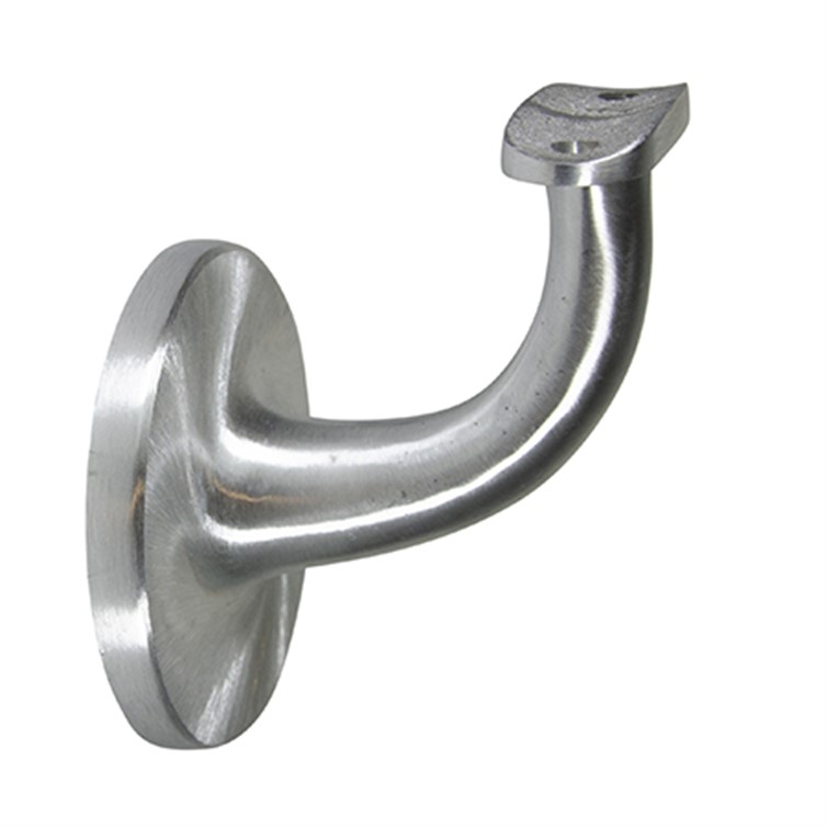 Satin Aluminum Style U Wall Mount Handrail Bracket with One 3/8-16 Tapped Hole, 3" Projection 1715