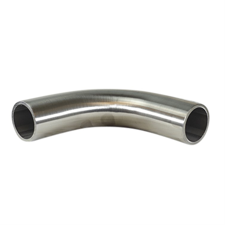 Satin Stainless Steel Flush-Weld 90? Elbow with Two 2" Tangents, 2" Inside Radius for 1-1/4" Pipe 317-3.4