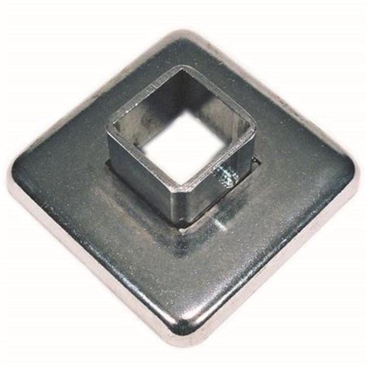 Steel Socket Flange for 1.50" Square Tube with 3" Square Base with  Set Screw 8916
