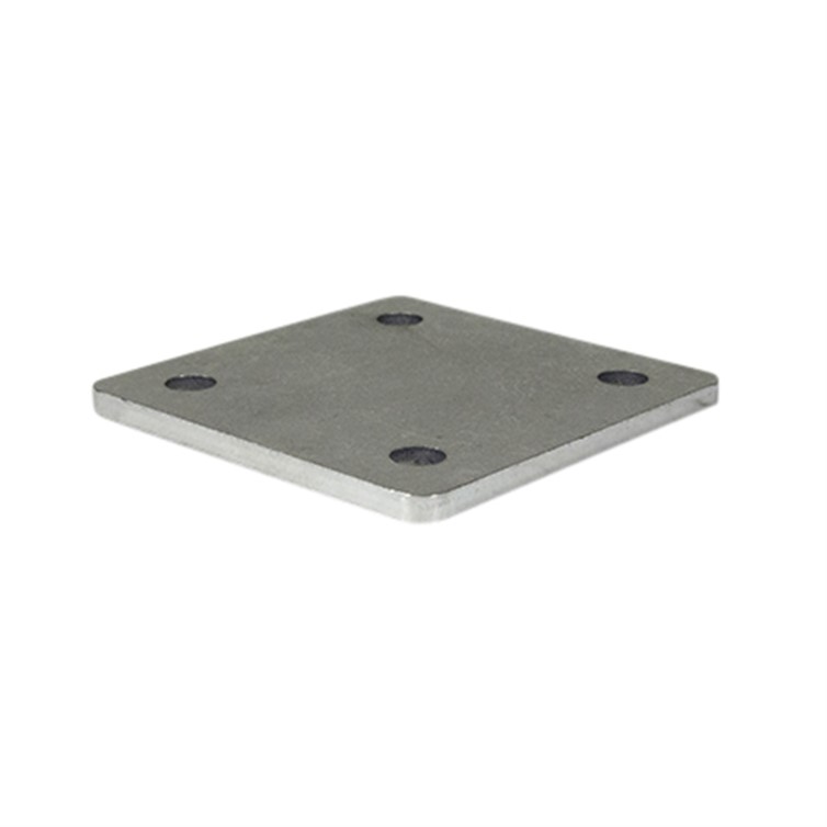 Steel Plate, 4" Square Base with Radius Corners and Holes D480H