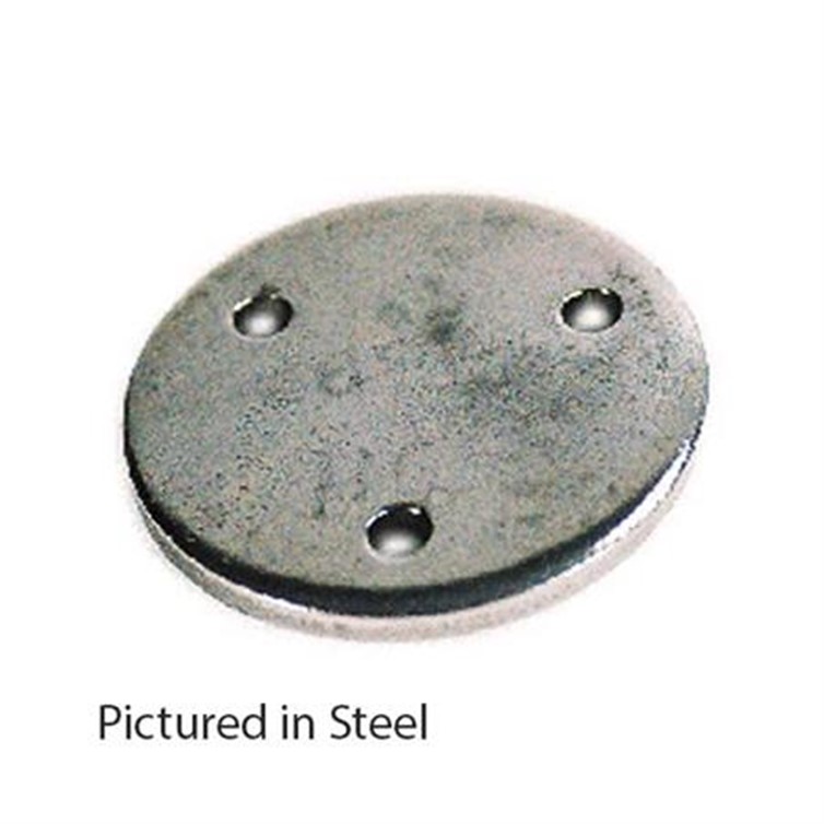 Stainless Steel Disk with 4.50" Diameter and 1/4" Thick with Three 5/16" Holes D248H