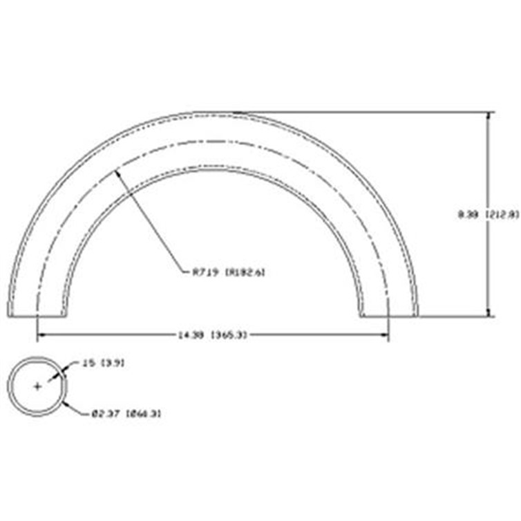 Steel Flush-Weld 180? Elbow with 6" Inside Radius for 2" Pipe 7593