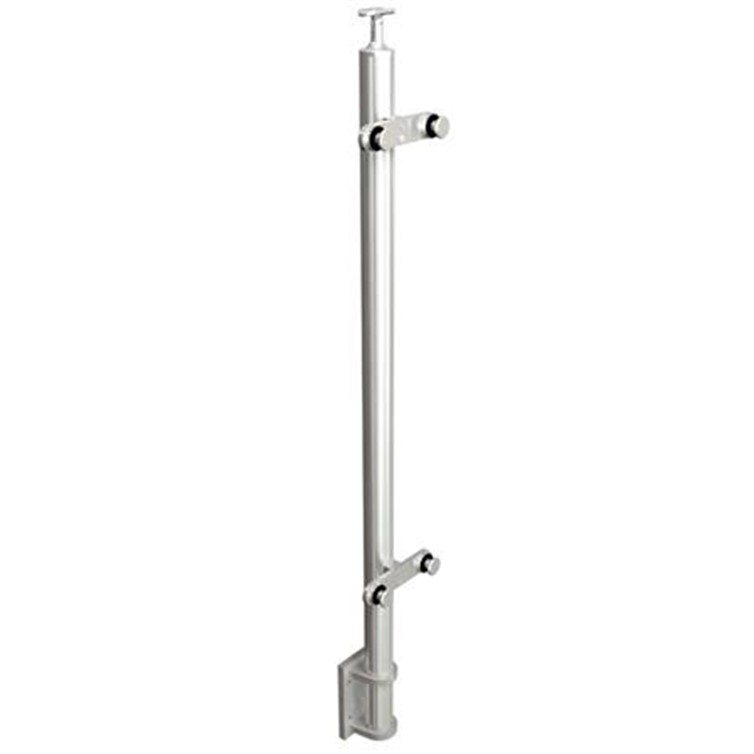 Brushed Stainless Steel Legato Round Mid Post with Double Flat Arm, Fascia Mount LG31942DMFM.4