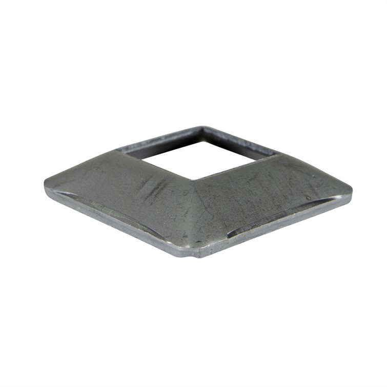 Cover Plate, Steel, 3" Sq Base, 1.50" Dia, 10 Ga, 3 Holes, Surf Mnt, Mill 8083