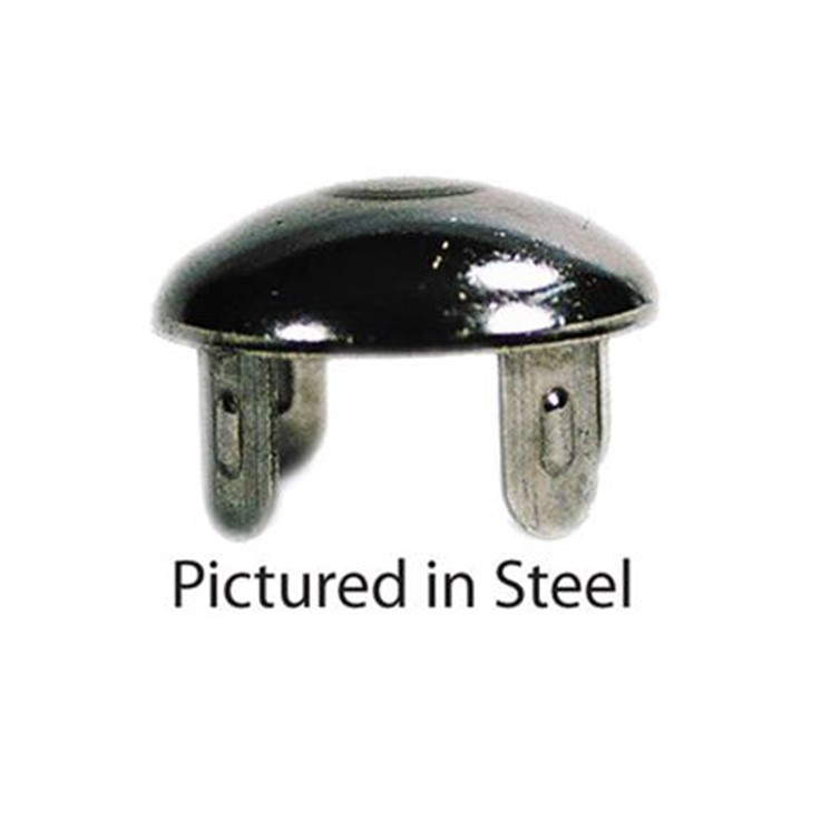 Brushed Stainless Steel Drive-On Oval Top Type H End Cap with .120" Wall for 2.00" Dia Tube 3266D