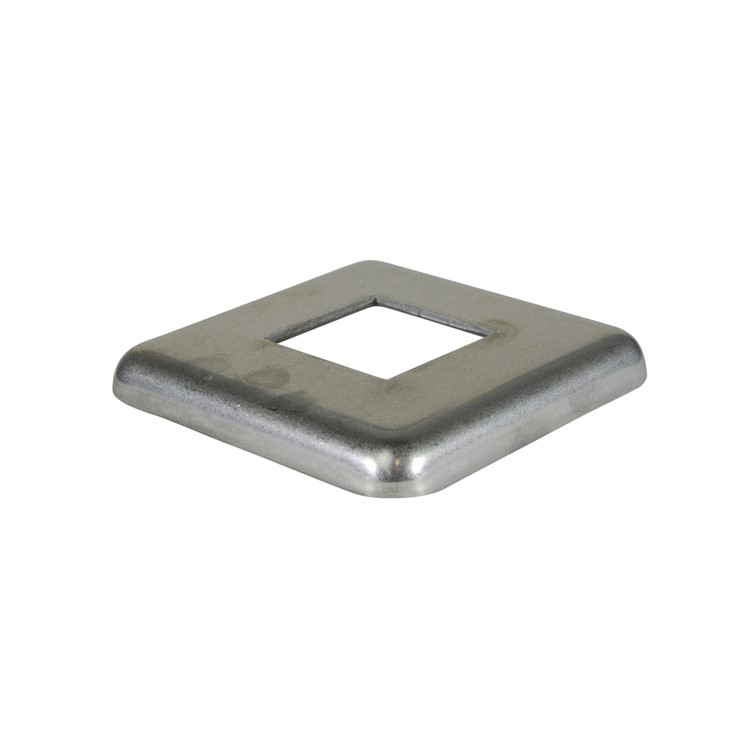 Brushed Stainless Steel Flush Base for 1.50" Square Tube with 3.75" Square Base 8862.4