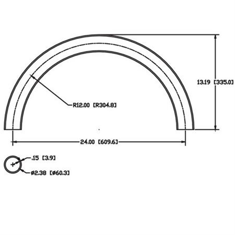 Steel Flush-Weld 180? Elbow with 10.81" Inside Radius for 2" Pipe 9362