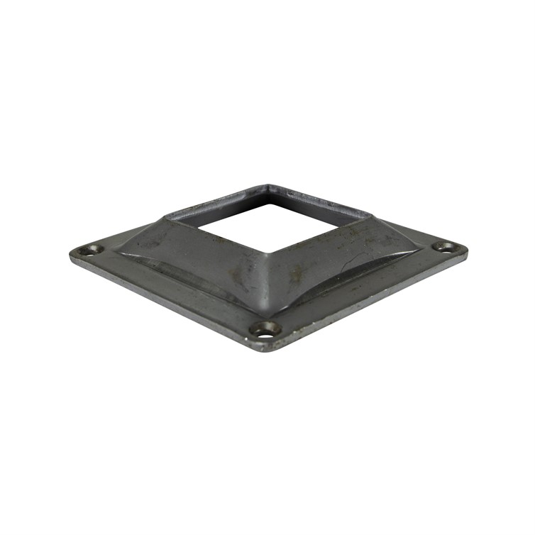 Steel Square Flange for 2.50" Square Tube with 5" Square Base and Four Countersunk Holes 8049