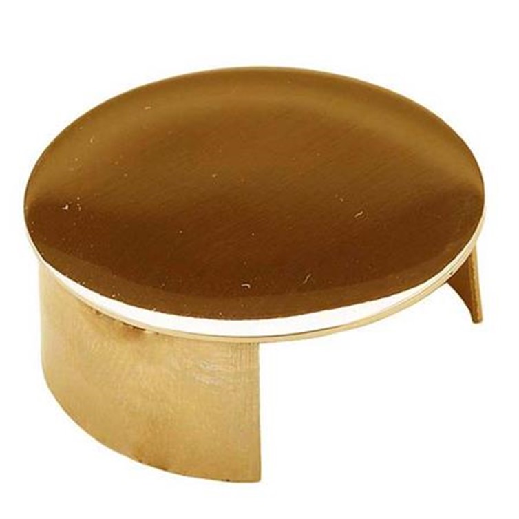Brushed Brass Drive-On End Cap for 1.50" Diameter Top Rail GR415LE.4