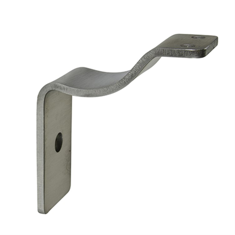 304 Satin Stainless Formed Extruded Flat Saddle Wall Mount Handrail Bracket with One Mounting Hole 1998F