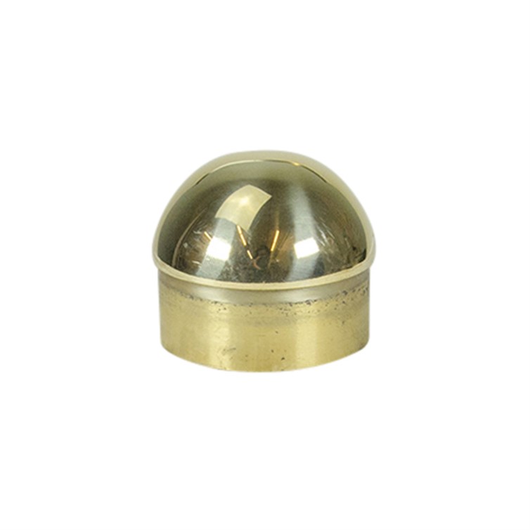 Polished Brass Ball Style Dome End Cap for 2" Tube 142071