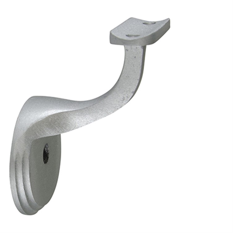 Anodized Aluminum Wall Mount Handrail Bracket, Round Saddle, One Mounting Hole, 2-1/2" Projection 1805AN