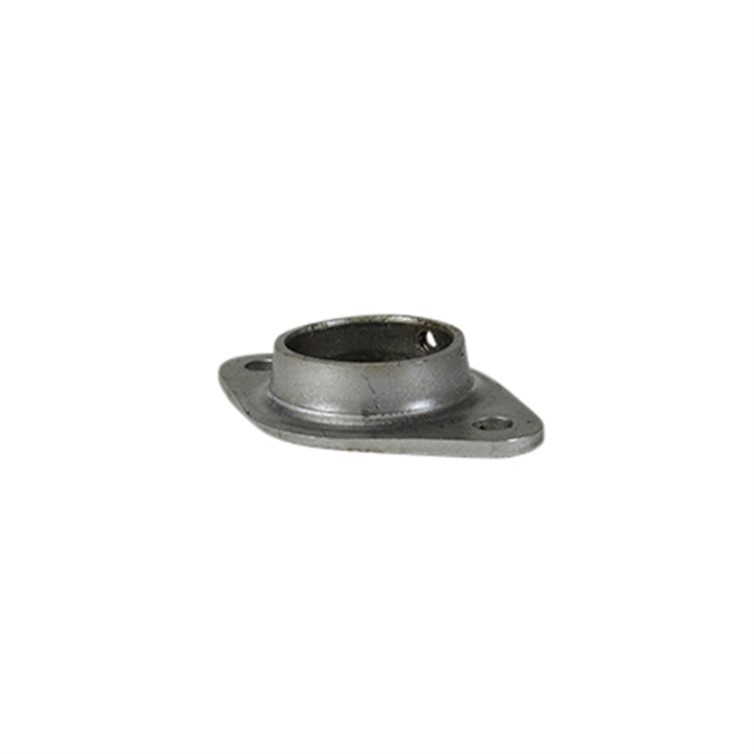 Steel Tapered Flat Base Flange for 1.25" Pipe or 1.66" Tube with Two Mounting Holes and Set Screw 4813