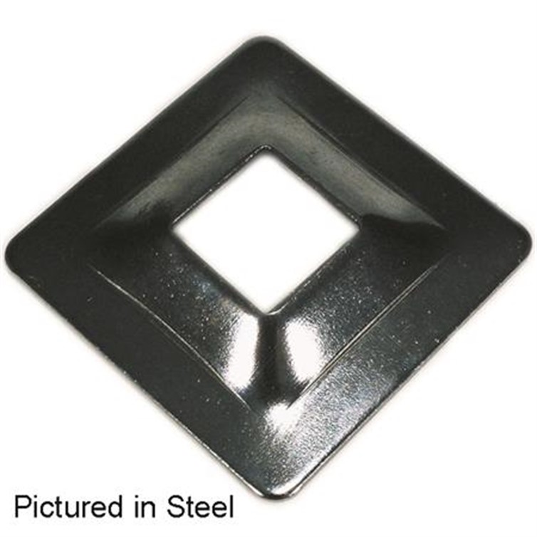Aluminum Square Flange for 1.50" by 2" Tube with 5" Square Base 8056-2NH