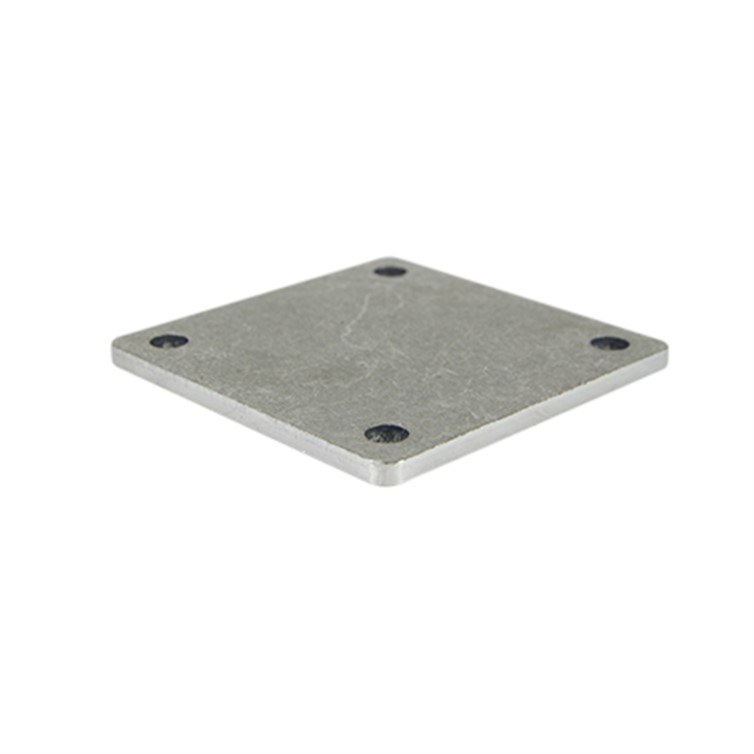 Steel Plate, 4.625" Square Base with Radius Corners with Holes D484H