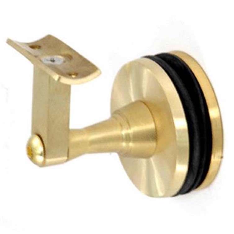 Brass Glass Mount Handrail Bracket with 2-7/8" Projection and Button Head Bolt GB4301