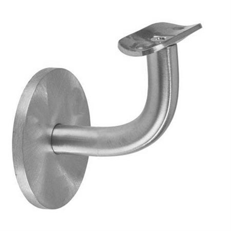 Satin Aluminum Assembled Wall Mount Handrail Bar Bracket with One 3/8-16 Tapped Hole, 2-1/2" Proj. RB24125
