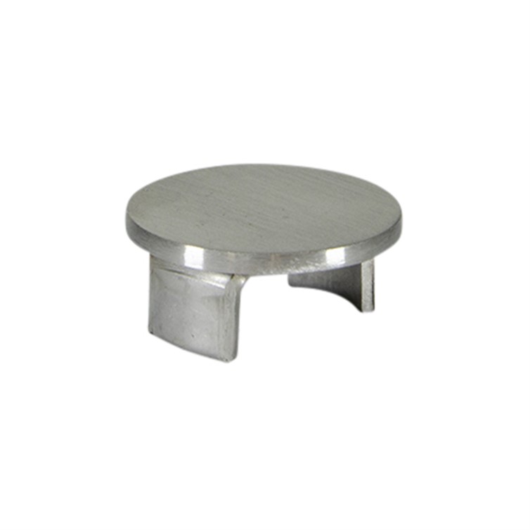 Brushed Stainless Steel Drive-On Flat Disk End Cap for 1.50" Dia Tube D041E.4