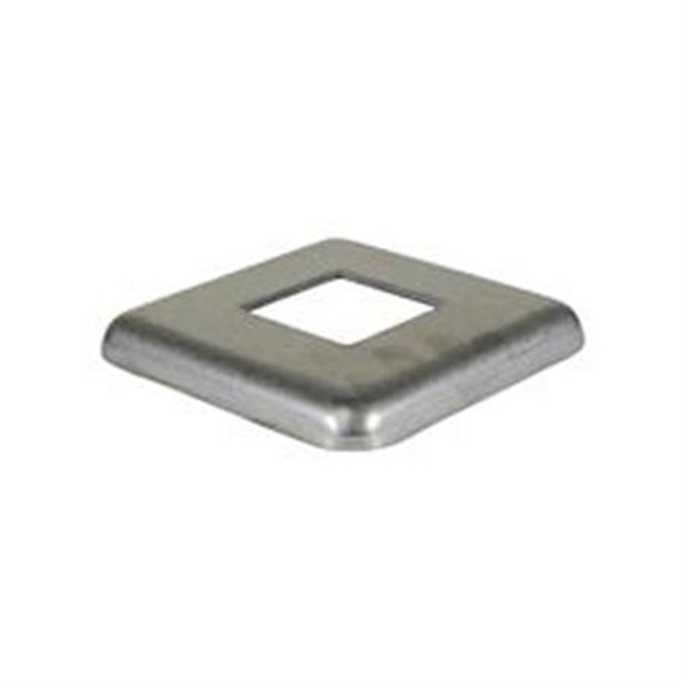 Flush Base, Square Flange, Stainless, For 1.50" Square, Surface Mnt, Mill 8862.316