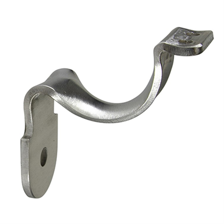 304 Stainless Steel Style C Wall Mount Handrail Bracket with One Mounting Hole, 3" Projection 3486
