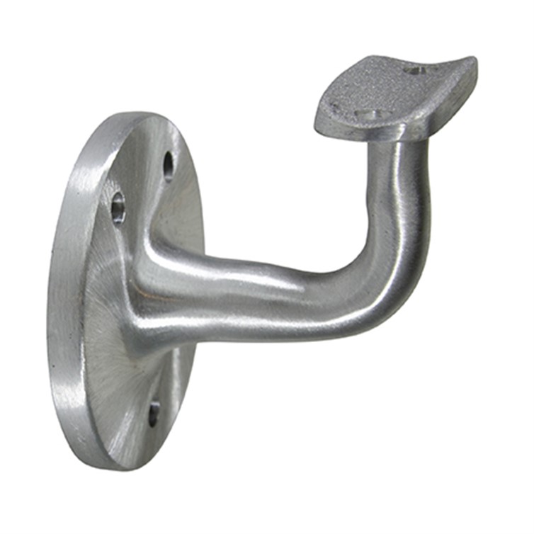 Satin Aluminum Style D Wall Mount Handrail Bracket with Three Mounting Holes, 2-1/2" Projection 4592-3