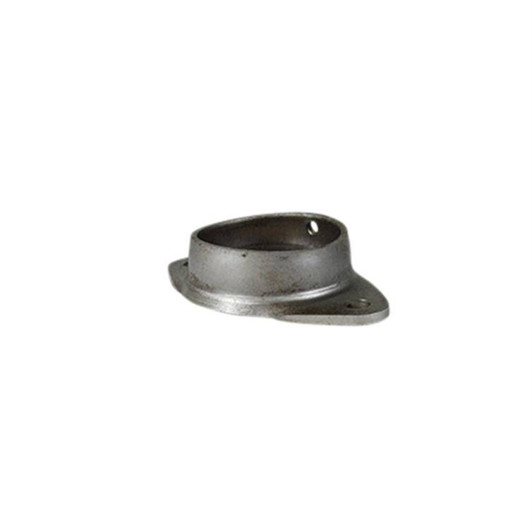 Steel Tapered Flat Base Flange for 2" Pipe or 2.375" Tube with Two Mounting Holes and Set Screw 4823