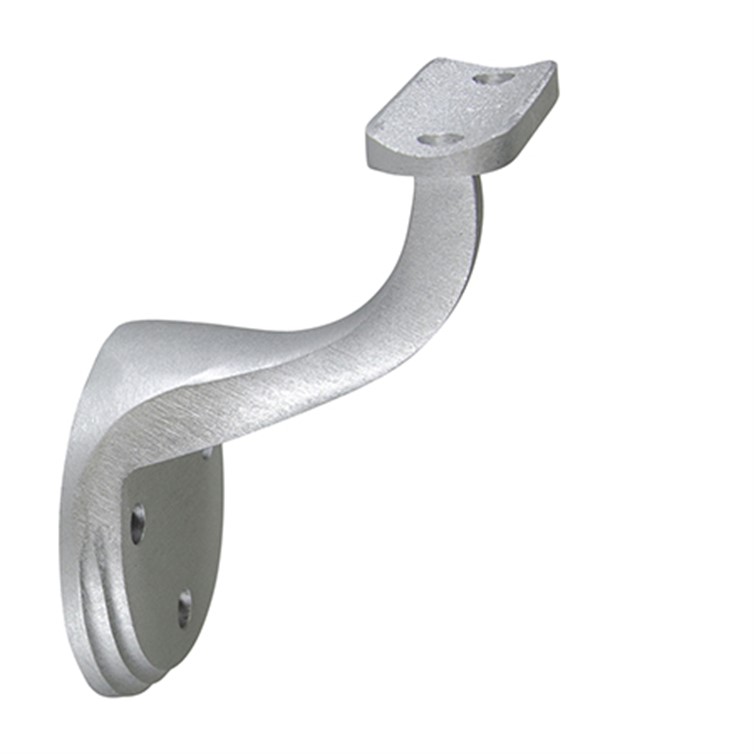 Anodized Aluminum Traditional Wall Mount Handrail Bracket, Round Saddle, 3 Mounting Holes, 2-1/2" 1805-3AN