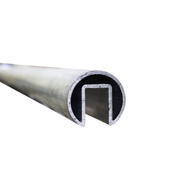 Aluminum Slotted Top Rail, 1.90" Tube for 1/2" Glass, 20' Lengths GR2190