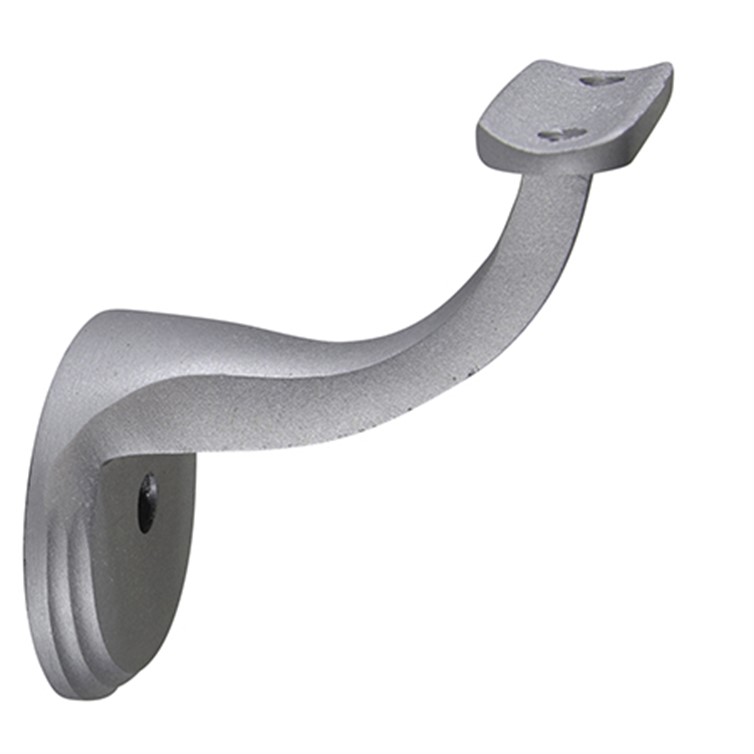 Anodized Aluminum Wall Mount Handrail Bracket, Round Saddle, One Mounting Hole, 3-1/4" Projection 1806AN