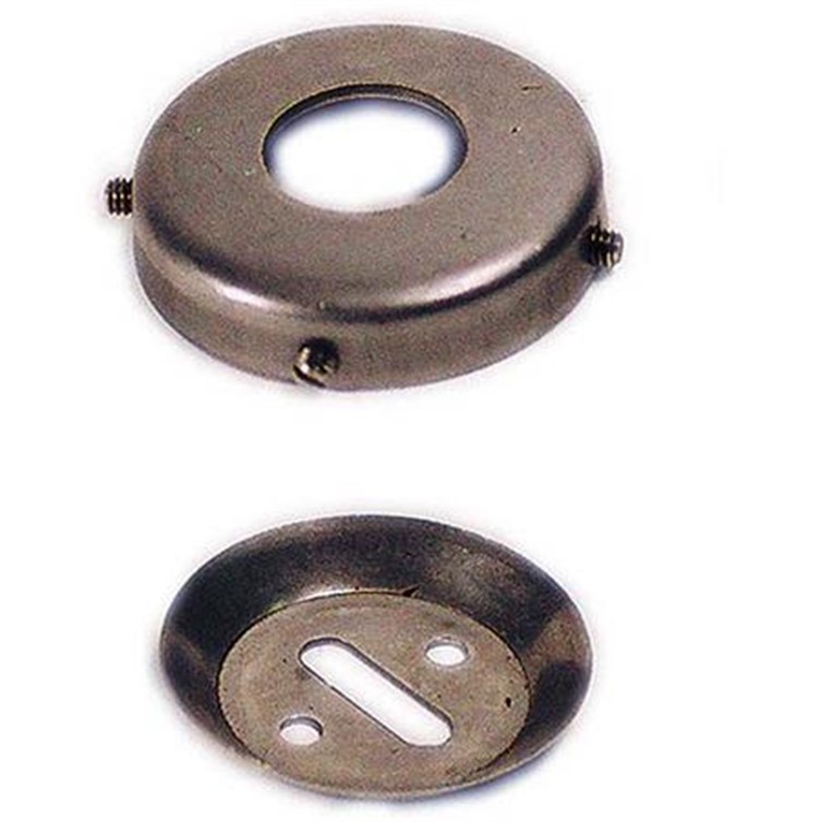 Stainless Steel Concealed Mount Flange with Anchor Plate for 1.25" Dia Tube 2631