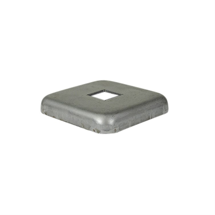 Steel Flush Base for 3/4" Square Tube with 3" Square Base and Set Screw 8704