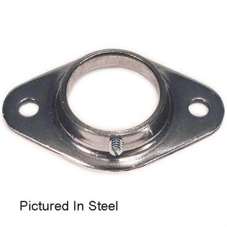 Stainless Steel Tapered Heavy Base Flange for 1.50" Tube with Two Mounting Holes and Set Screw 4978T