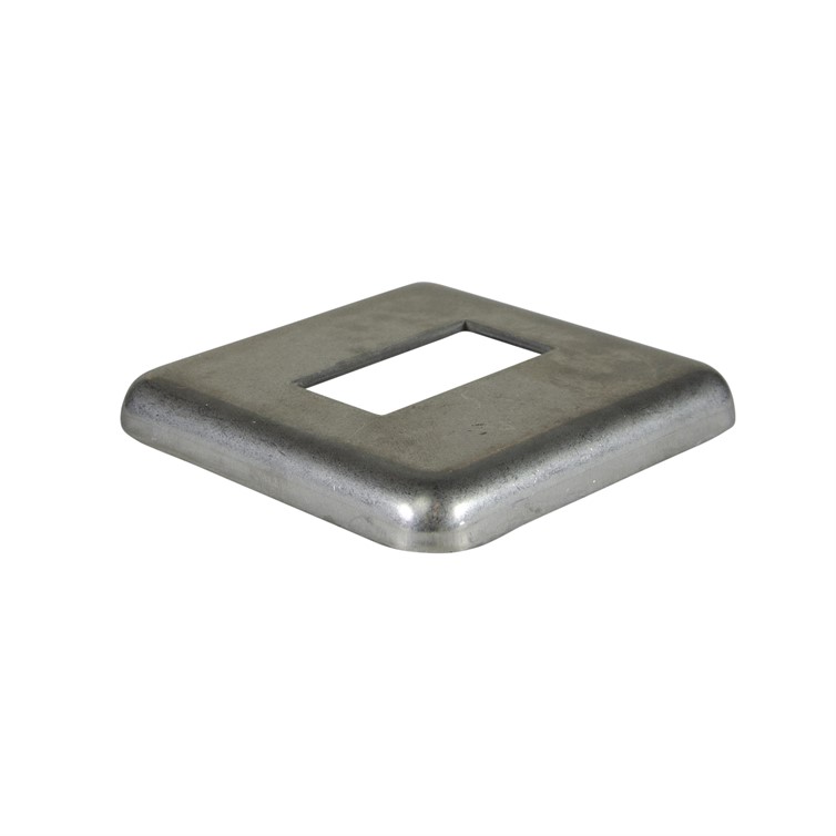 Stainless Steel Flush Base for 1" by 2" Tube with 3.75" Square Base 8897