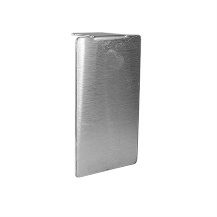Brushed Stainless Steel End Cap, 2.625" by 4.125" for Glass Railing Shoe GR3852EC.4