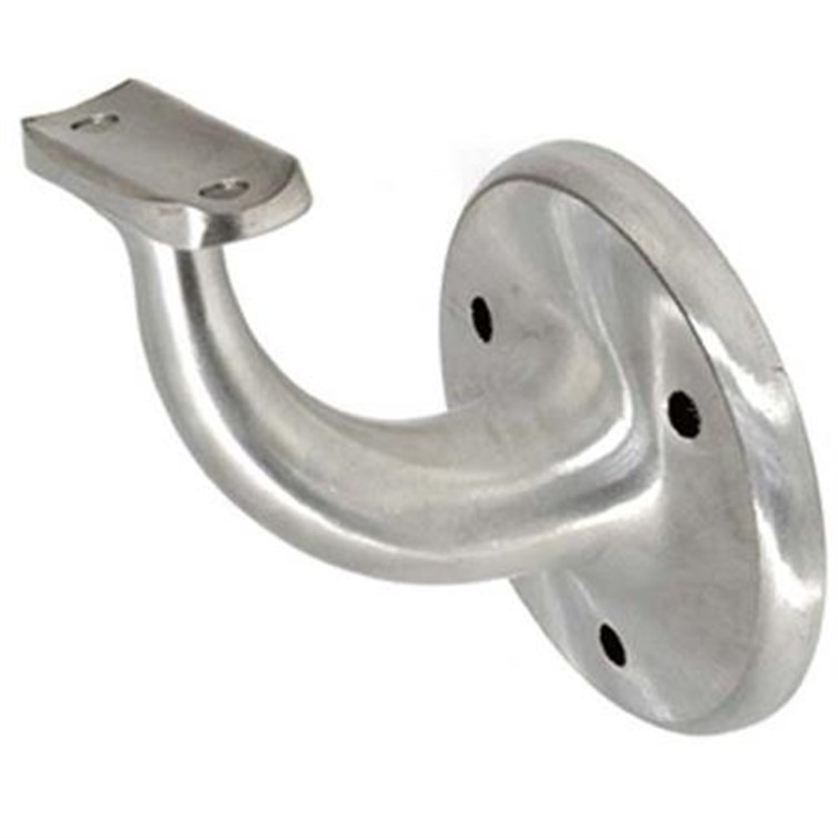 Stainless Steel Style U Wall Mount Handrail Bracket with Three Mounting Holes, 3" Projection 1733