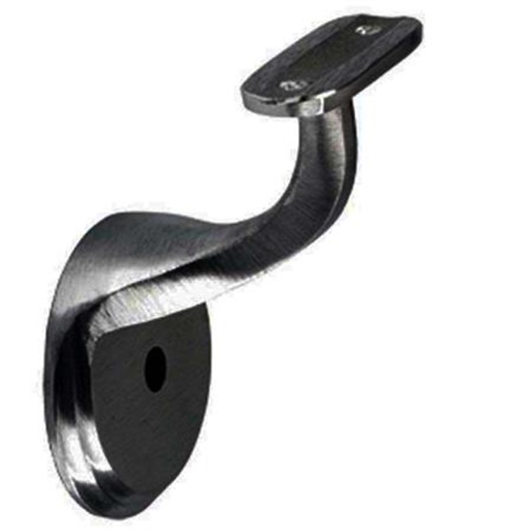 304 Satin Stainless Wall Mount Handrail Bracket, Flat Saddle, One Mounting Hole, 2-1/2" Projection 1815F