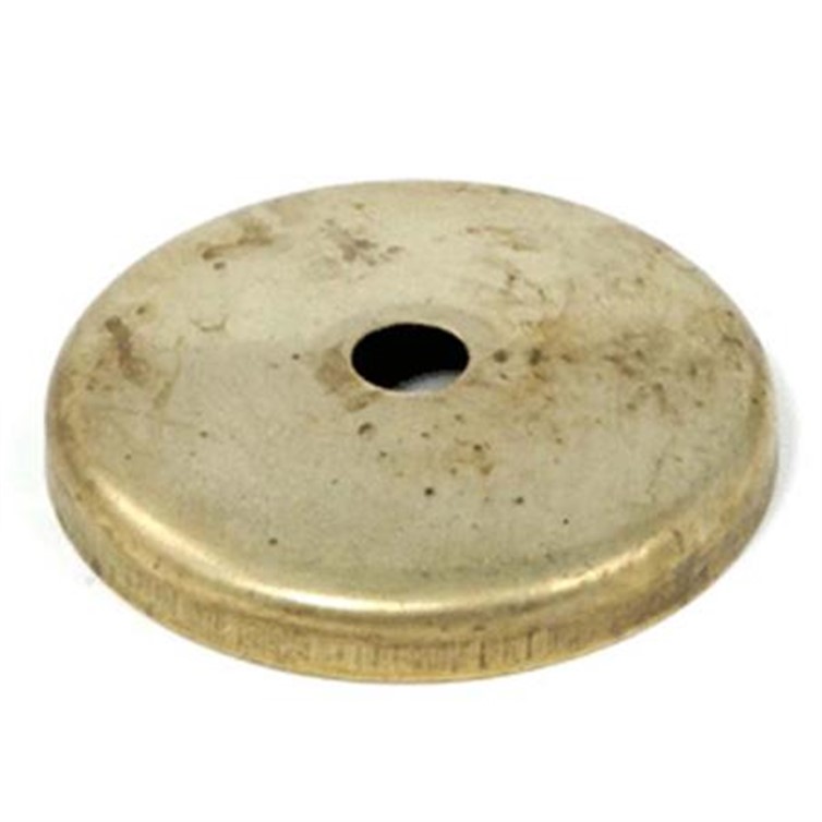Cover Flange, Brass, 1.00" Diam, Snap-On, Mill Finish, Stamped 2054