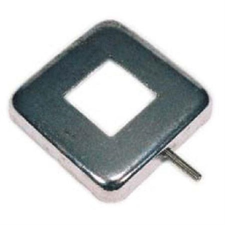 Steel Flush Base for 1.25" Square Tube with 3" Square Base and Set Screw 8718
