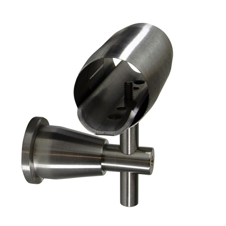 304 Satin Stainless Wall Mount Slip-Fit? Handrail Bracket with Vertical and Horizontal Adjustment WR3166SFW