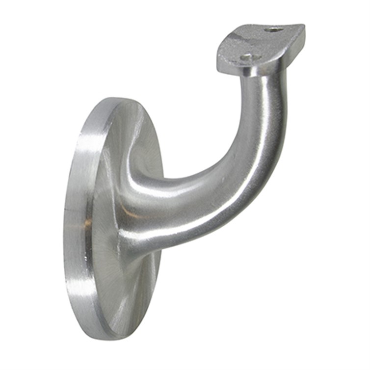 Satin Aluminum Style U Wall Mount Handrail Bracket with One 3/8-16 Tapped Hole, 2-1/2" Projection 1715-2