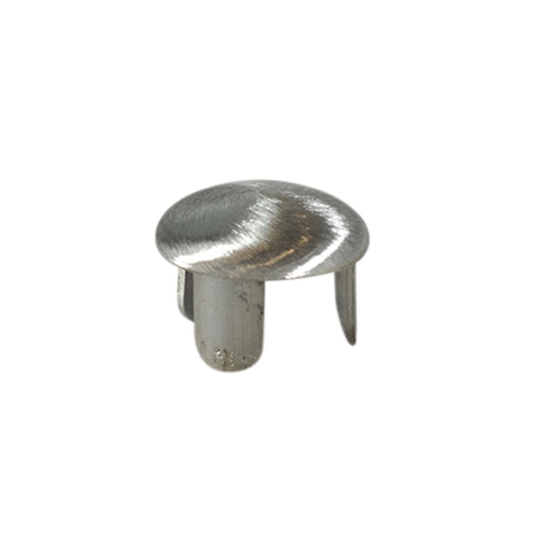Brushed Stainless Steel Drive-On Oval Top Type H End Cap with .065" Wall for 1.25" Dia Tube 3263D.5